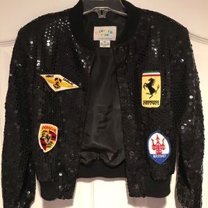 RARE sequined bomber jacket.